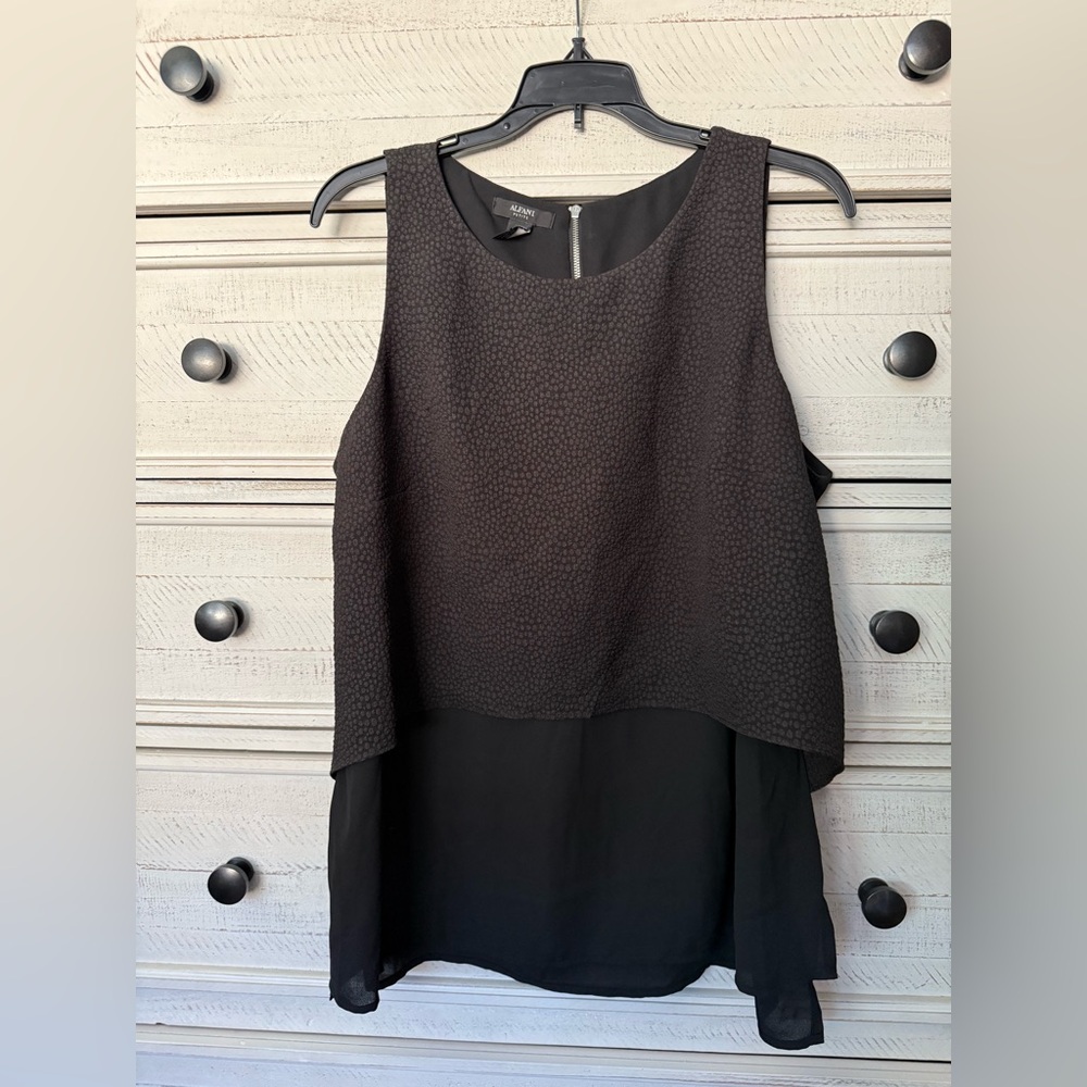 Alfani Textured Black High Low Dress